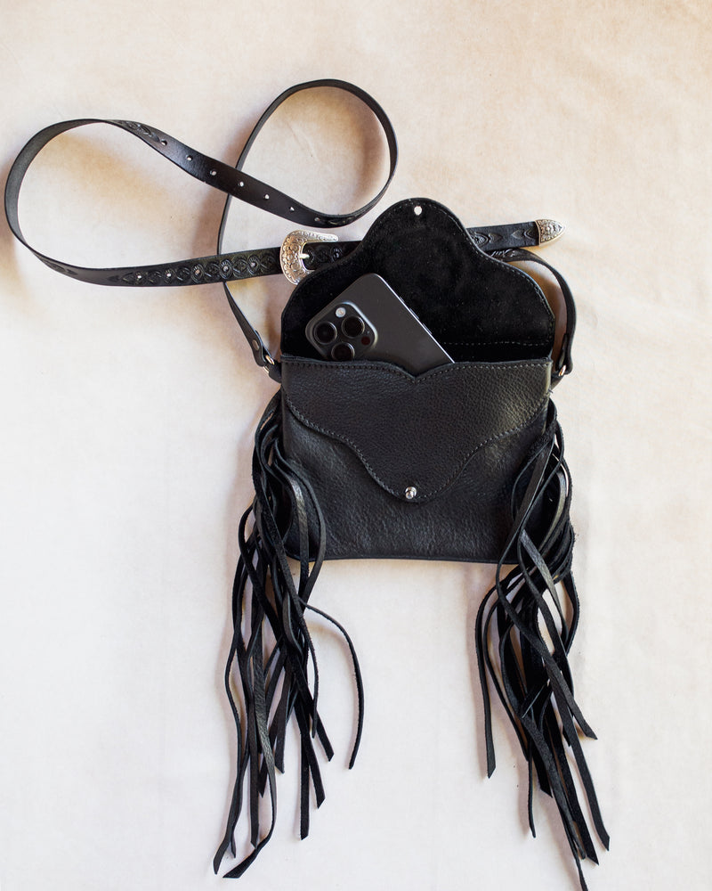 Black Magic Gunslinger Phone Pouch with Labradorite