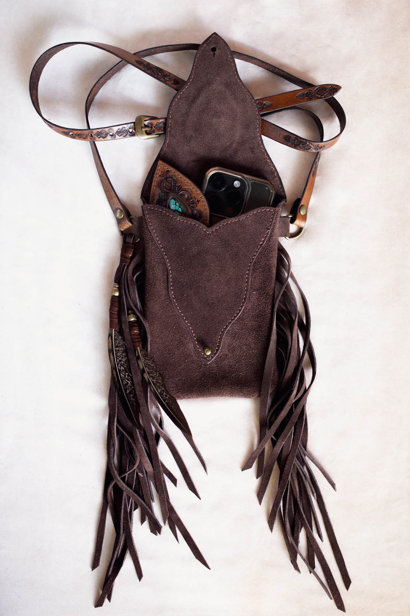 Gypsy Wanderer Phone Pouch with Turquoise