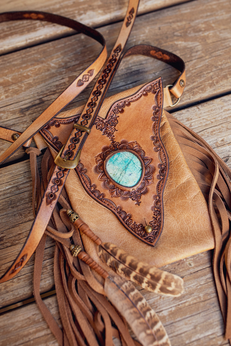 Gypsy Wanderer Phone Pouch with Turquoise