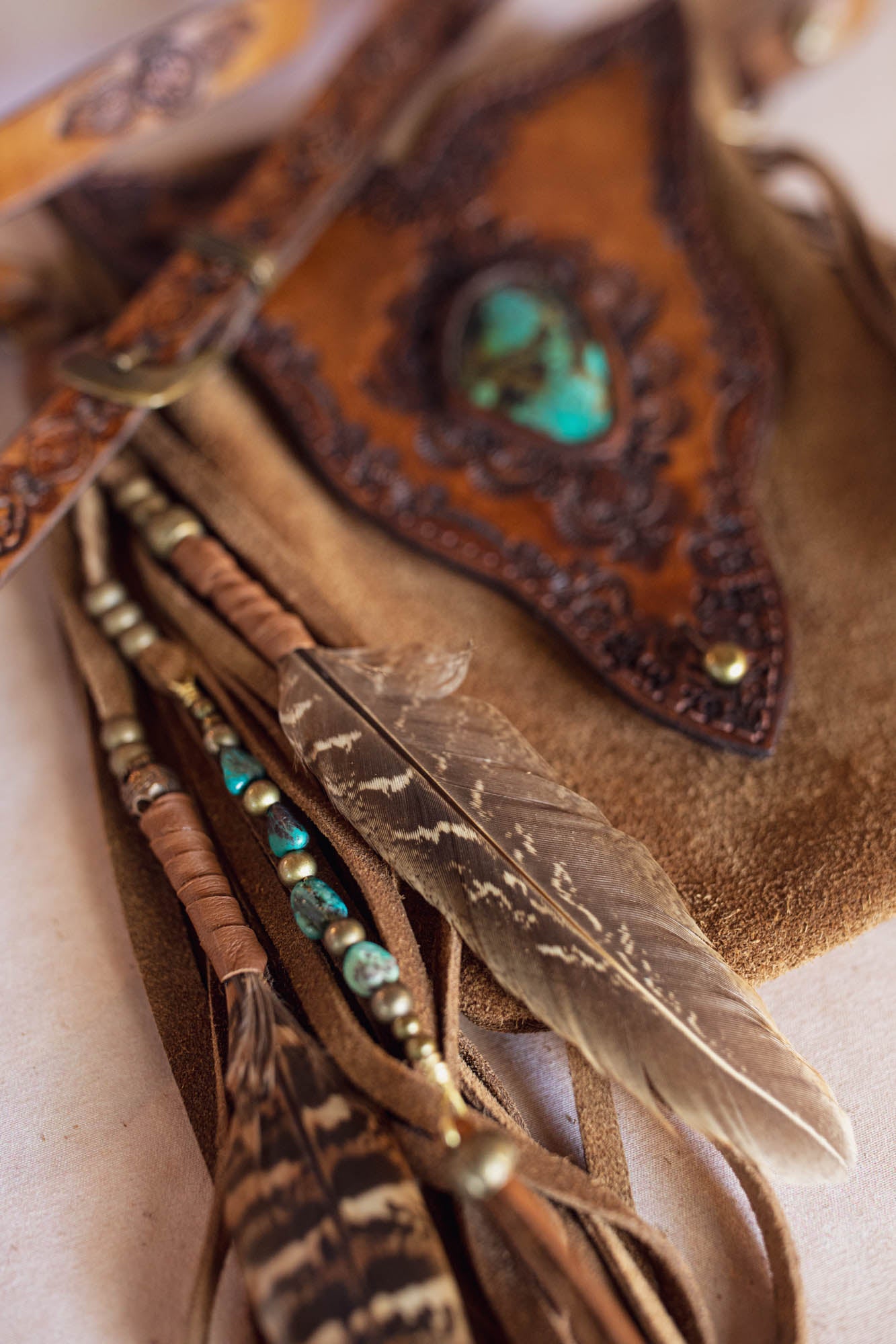 Gypsy Wanderer Phone Pouch with Turquoise