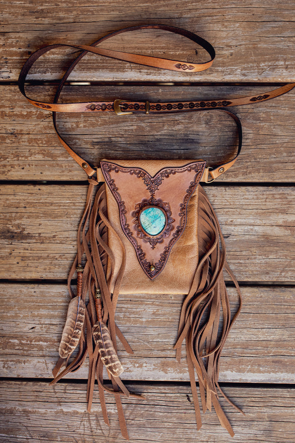 Gypsy Wanderer Phone Pouch with Turquoise