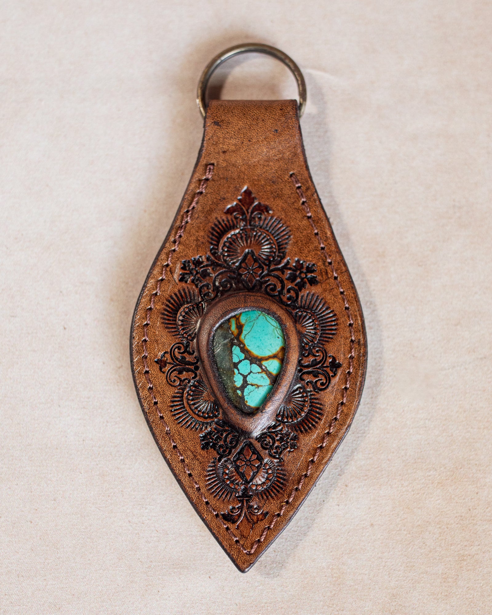 Mandala Key Ring with Turquoise