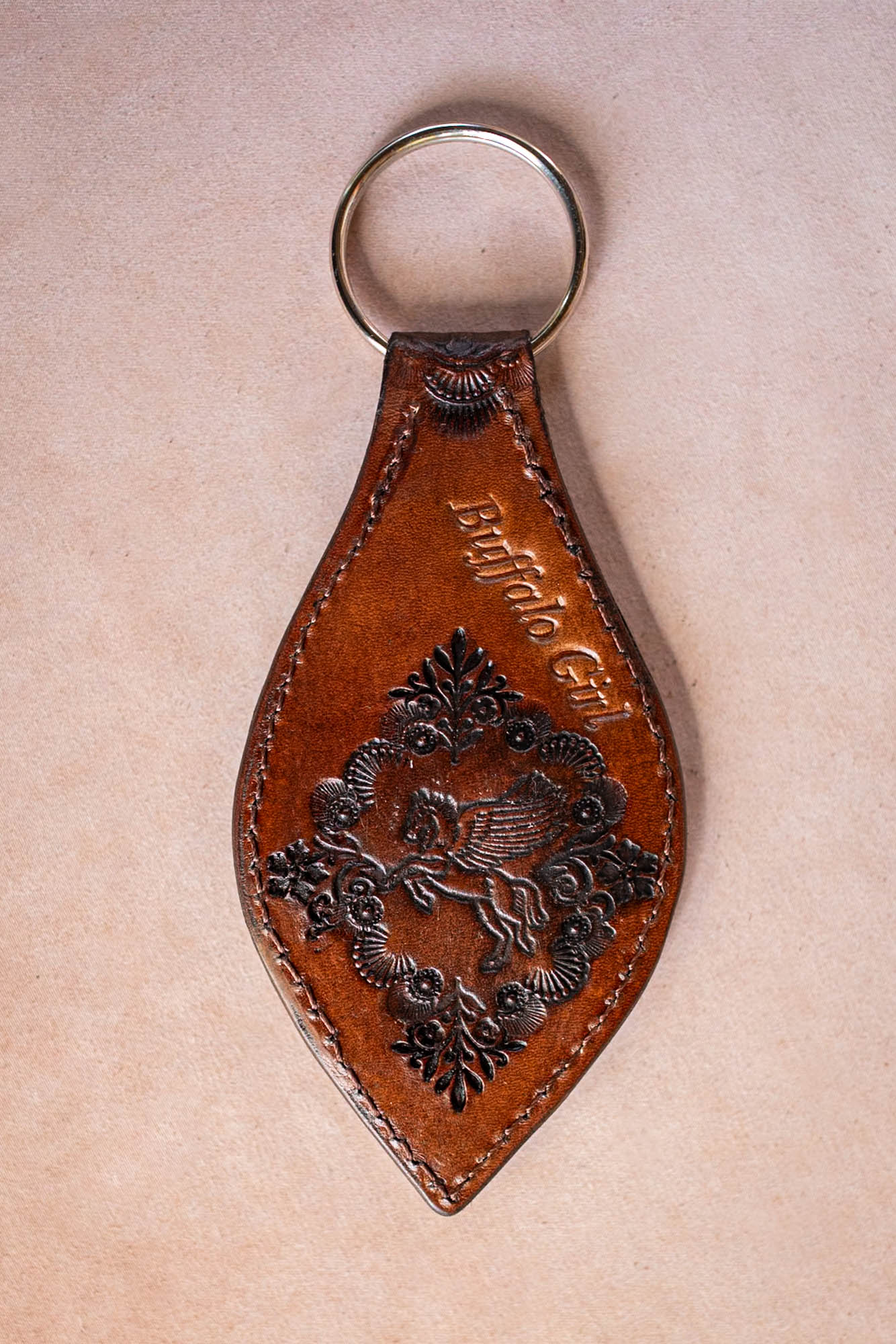 Mandala Key Ring with Chrysoprase