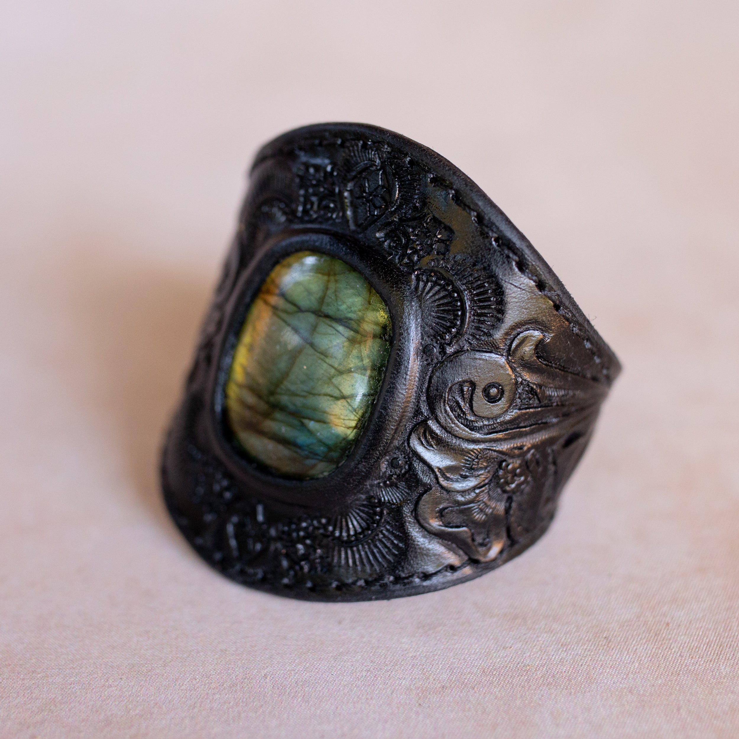 Black Magic Cuff with Labradorite