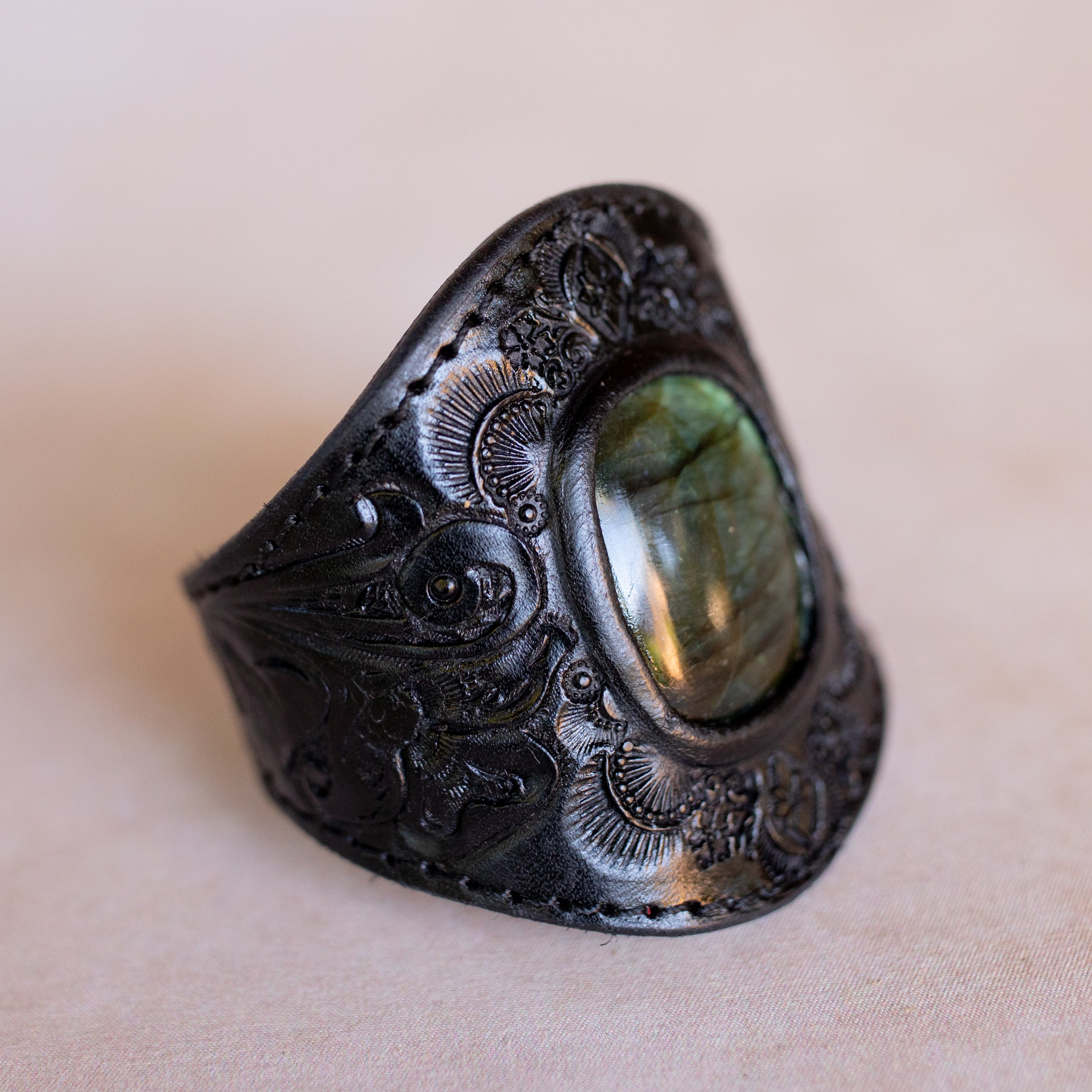 Black Magic Cuff with Labradorite