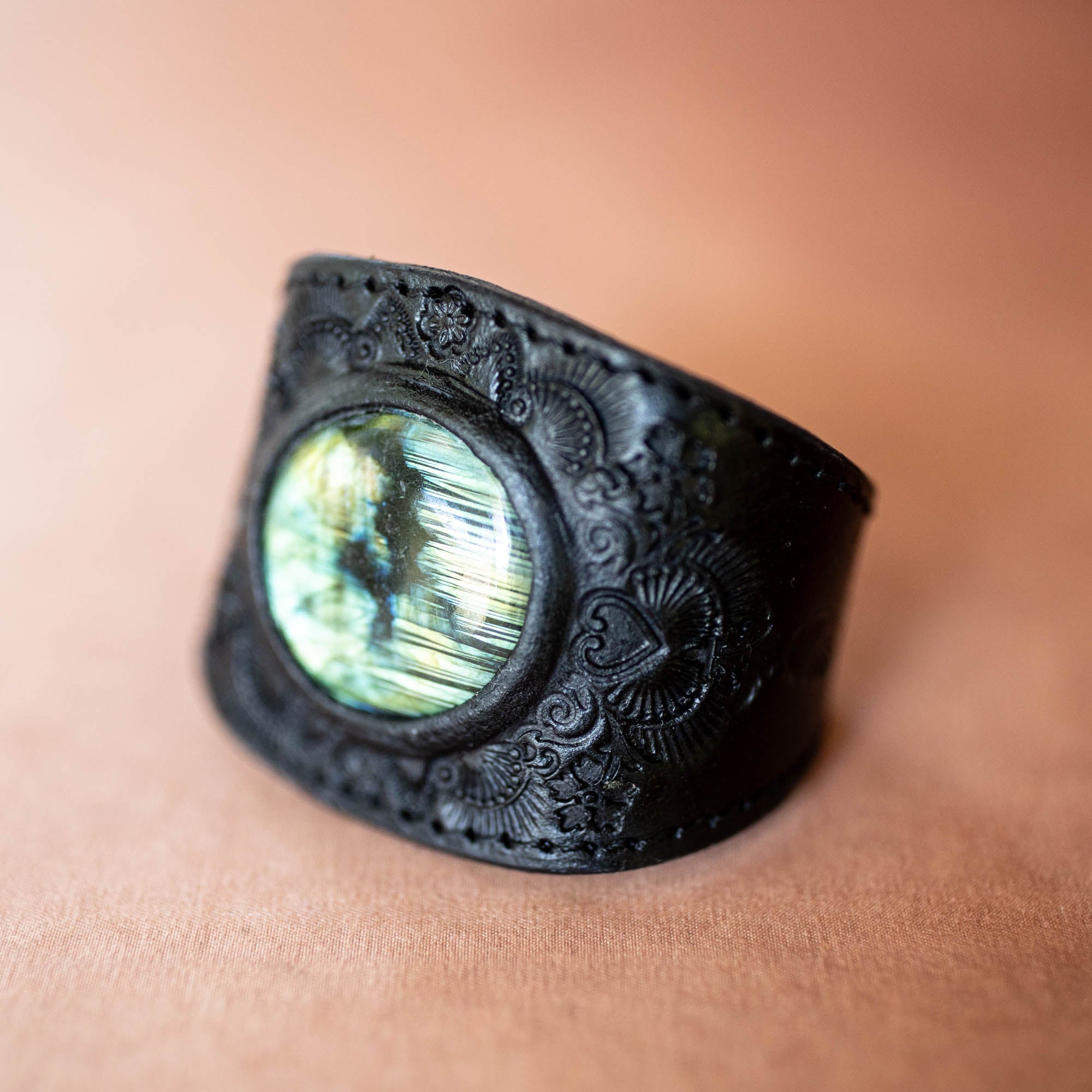 Black Magic Cuff with Labradorite