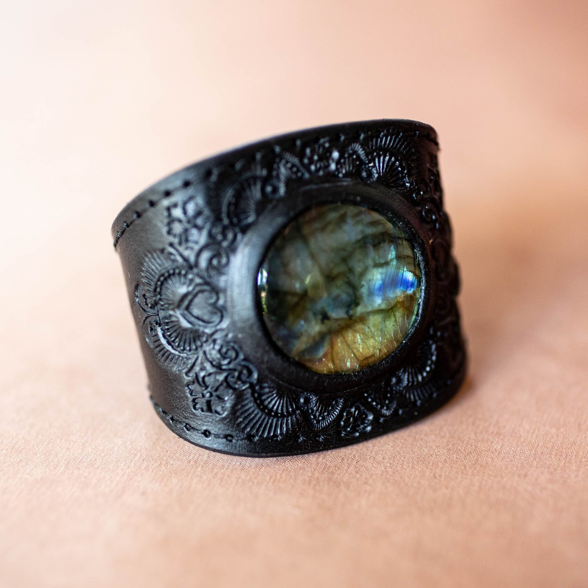 Black Magic Cuff with Labradorite