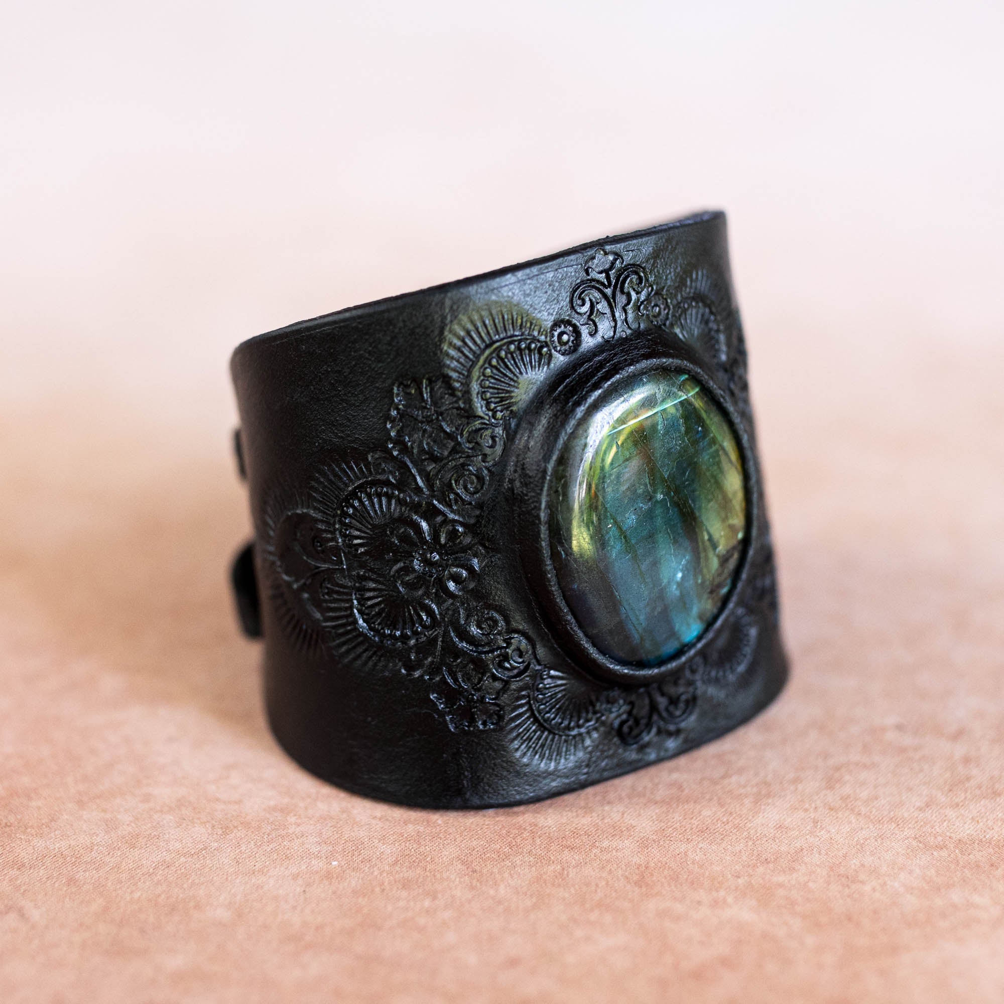 Black Magic Cuff with Labradorite