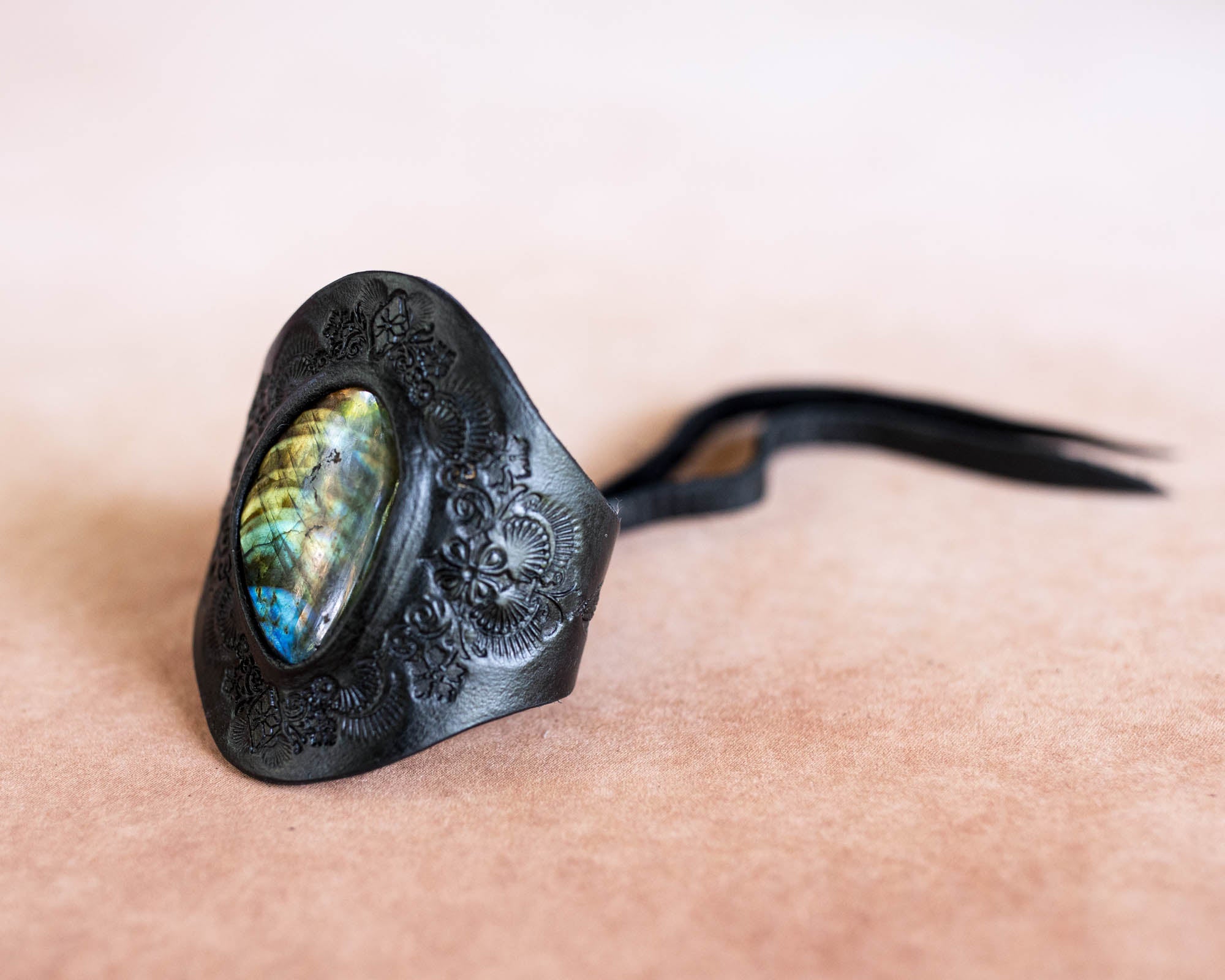 Black Magic Cuff with Labradorite