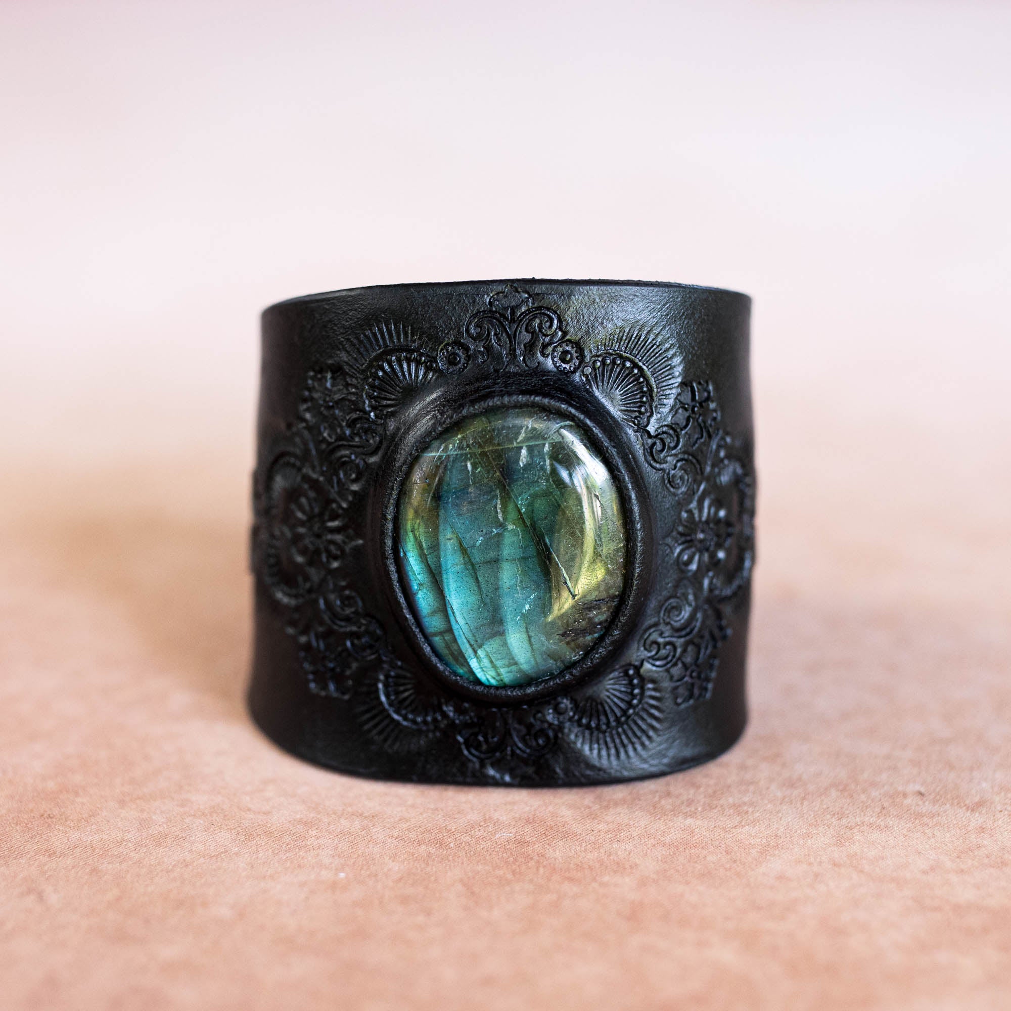 Black Magic Cuff with Labradorite