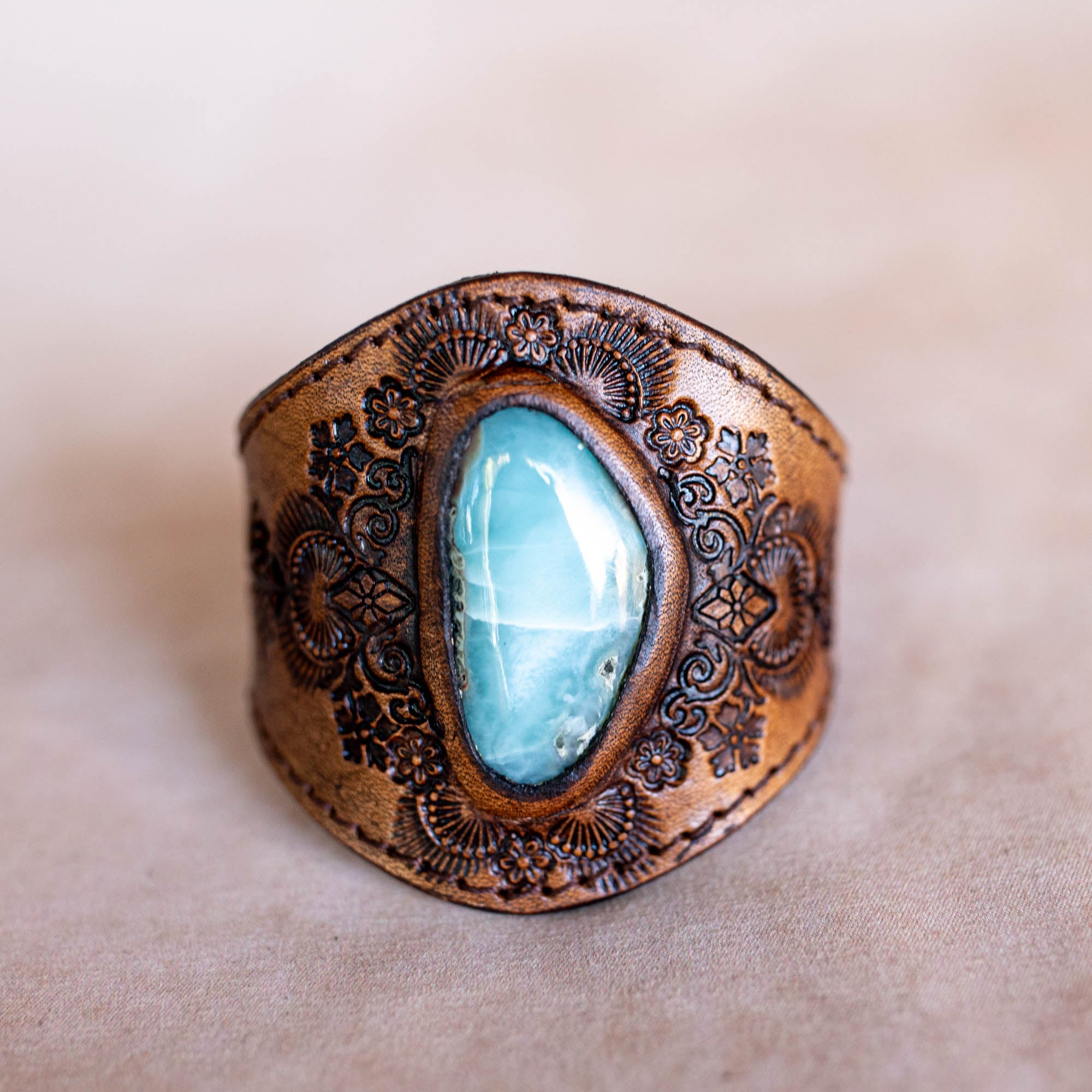 Mandala Cuff with Larimar