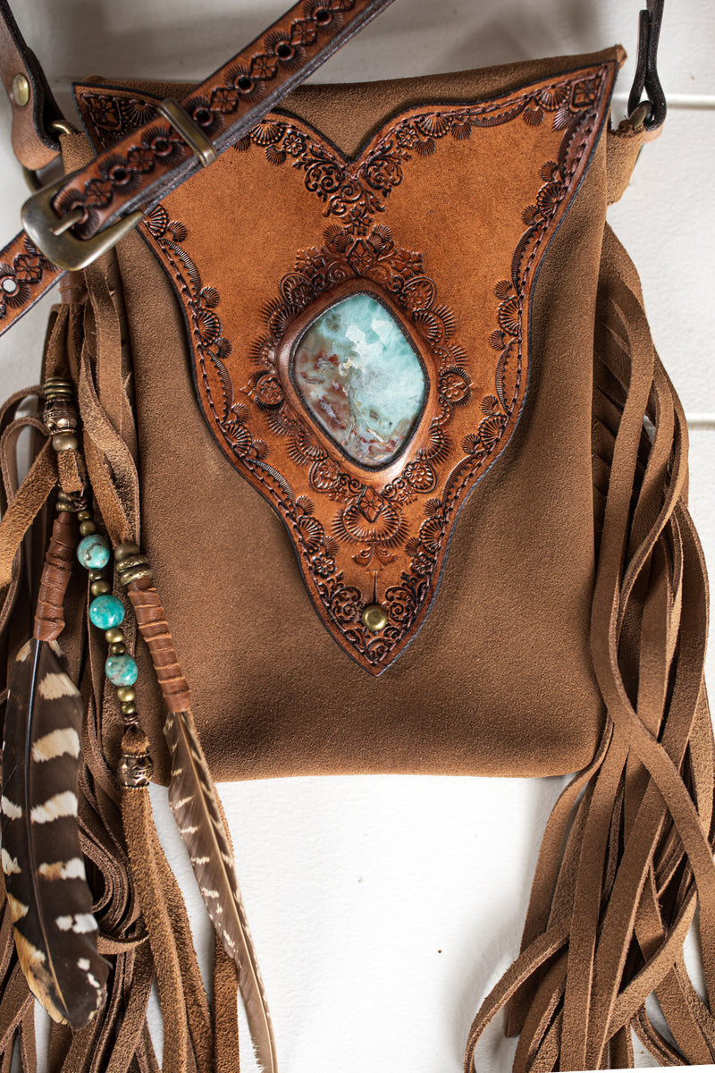 Gypsy Wanderer Phone Pouch with Larimar