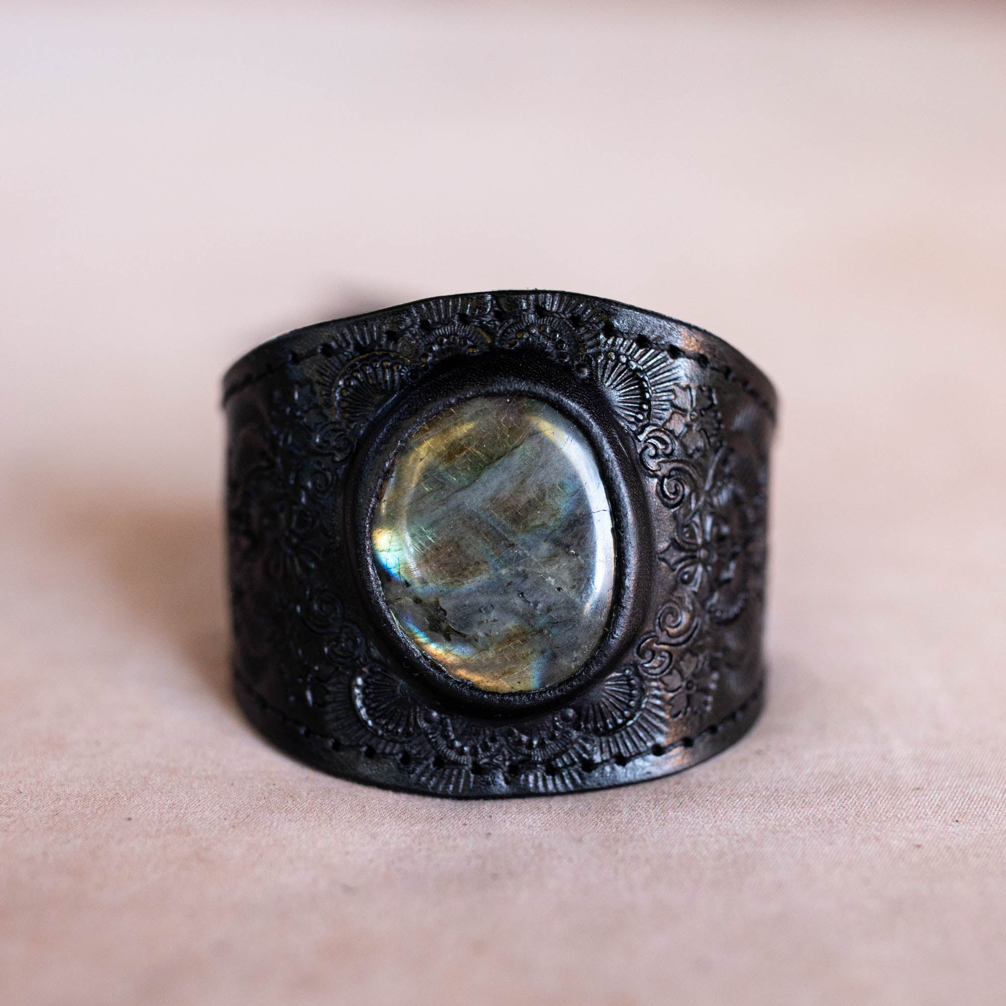 Black Magic Cuff with Labradorite