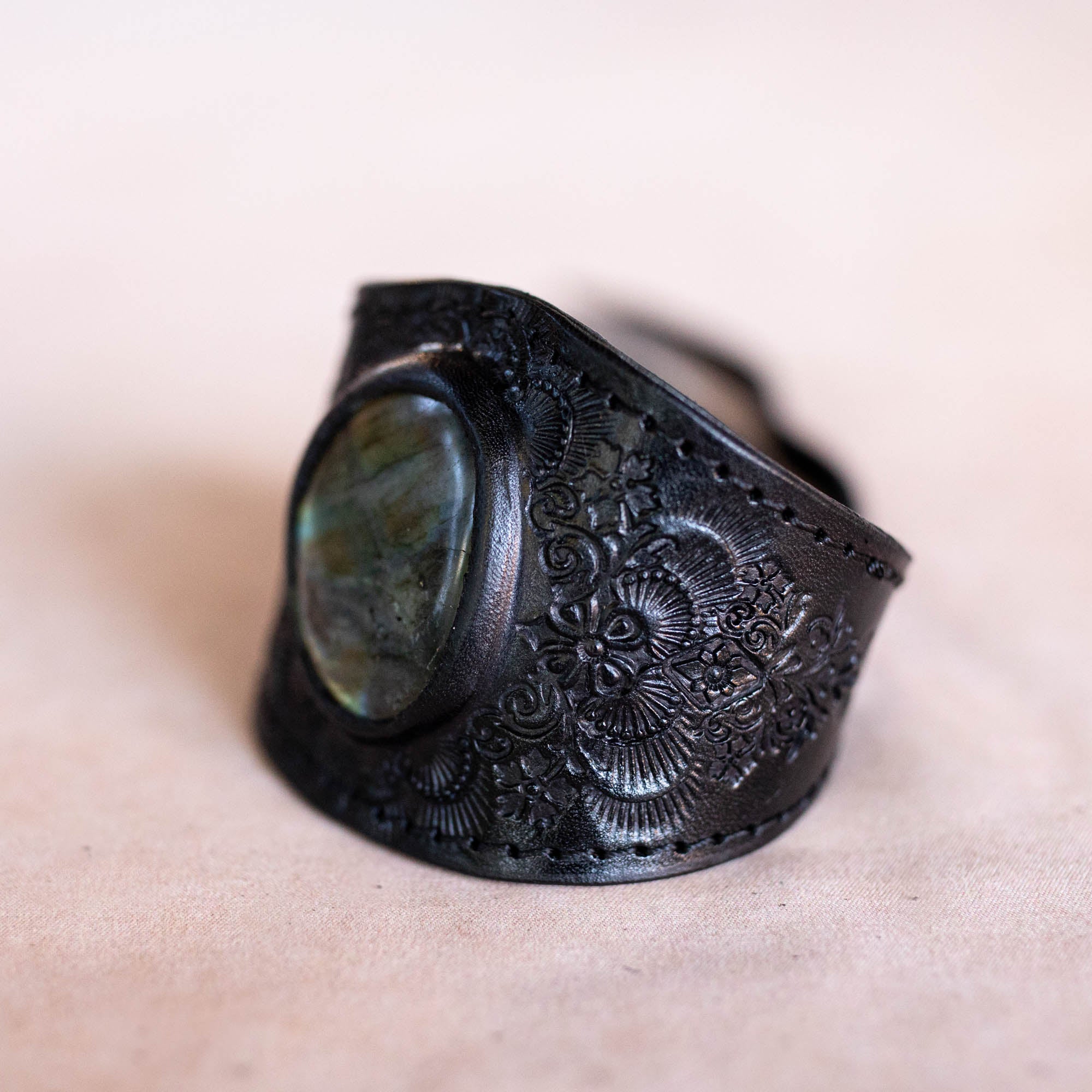 Black Magic Cuff with Labradorite