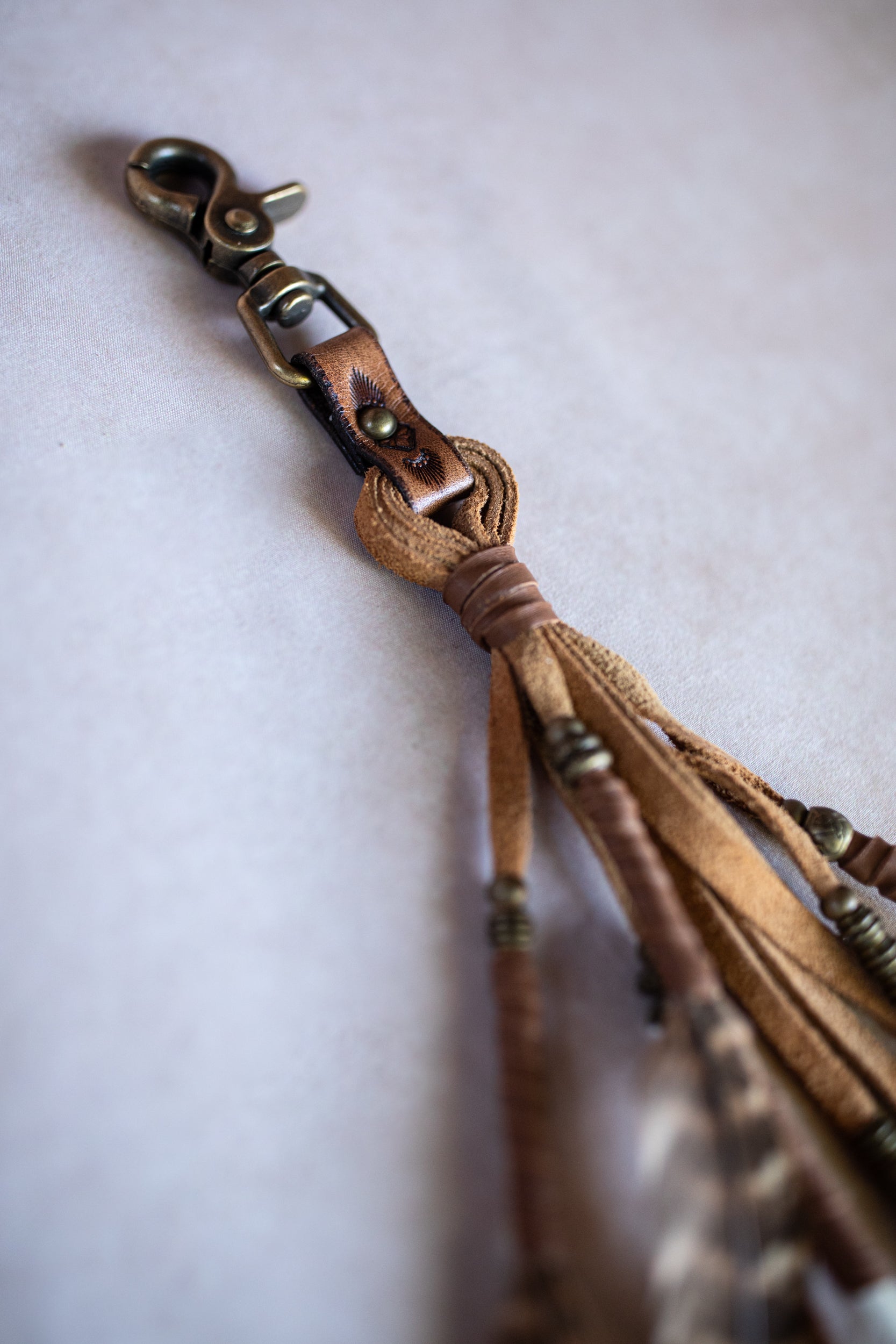 Feather Clip with Wild Horse Magnesite Beads