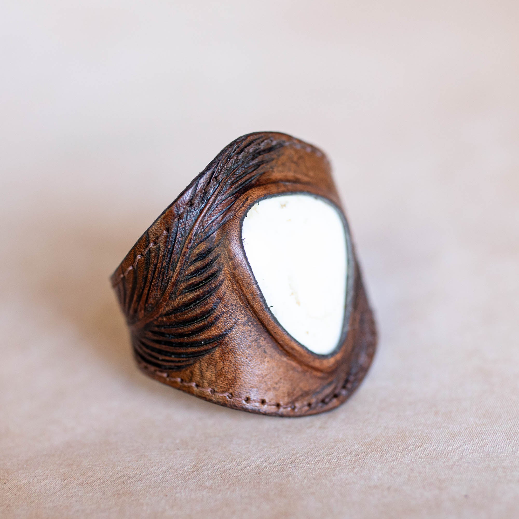 Eagle Feather Cuff with Wild Horse Magnesite