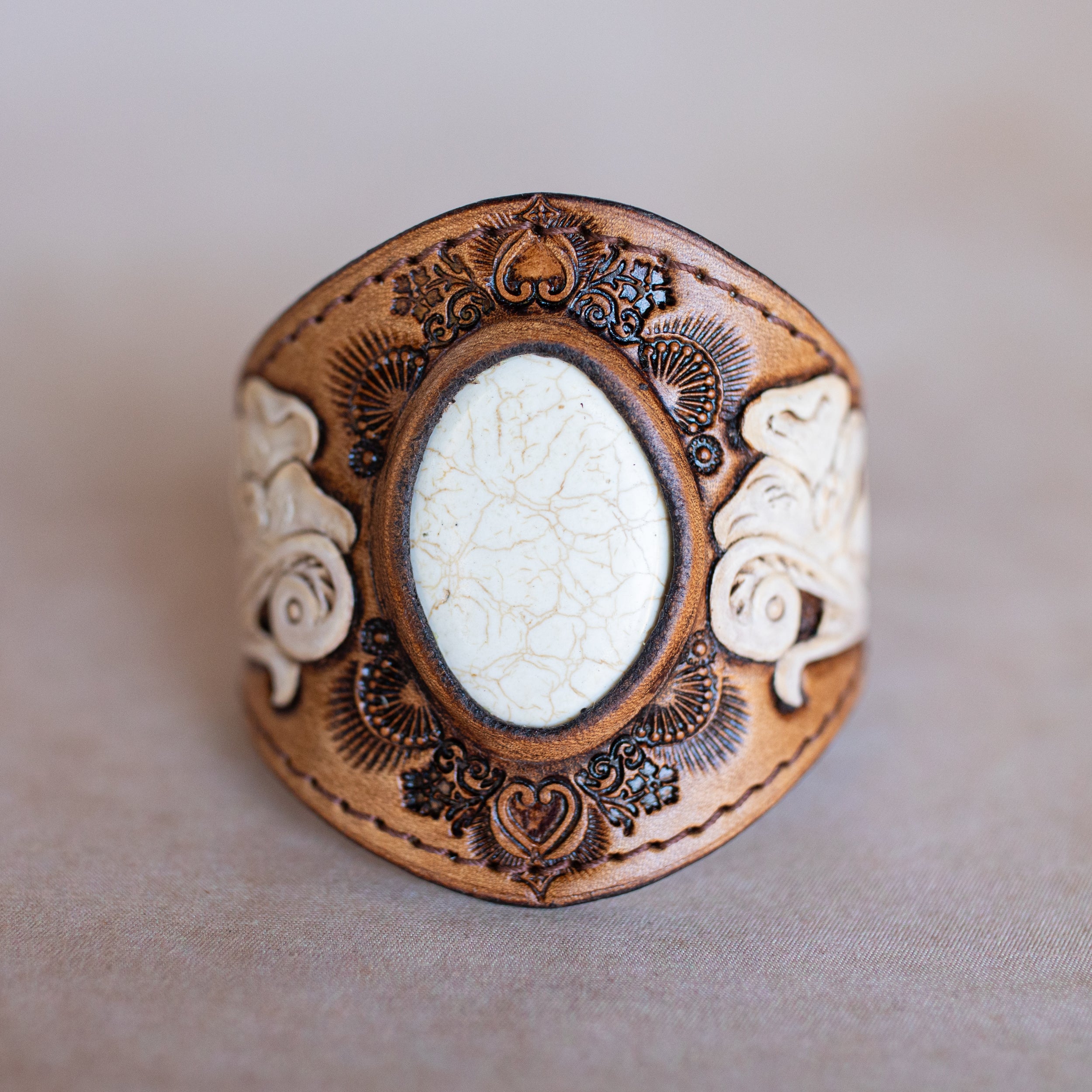 Western Floral Cuff with Wild Horse Magnesite