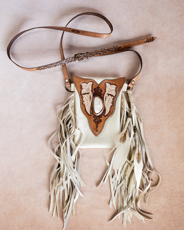 Desert Bloom Gypsy Wanderer Phone Pouch with Wild Horse Magnesite