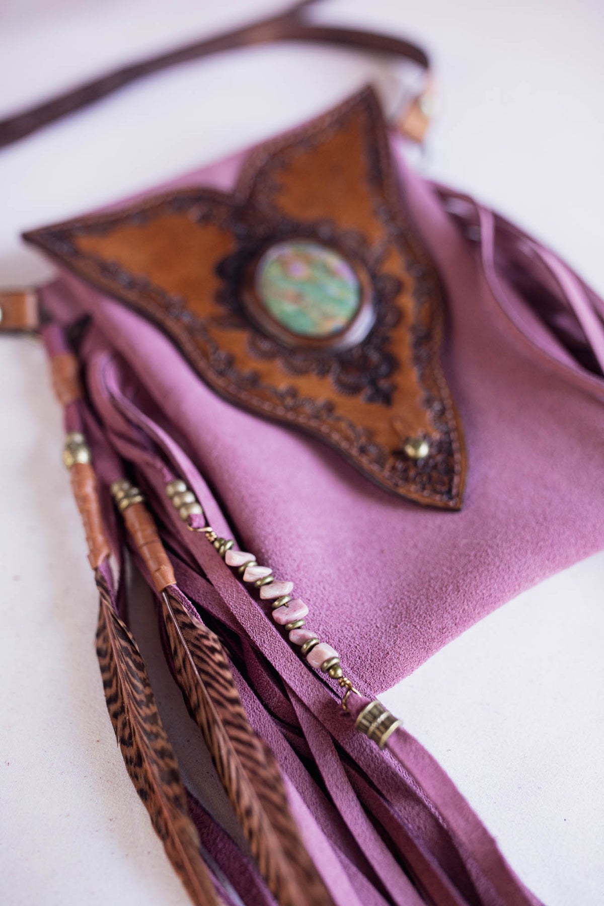 Gypsy Wanderer Phone Pouch with Ruby Fuchsite