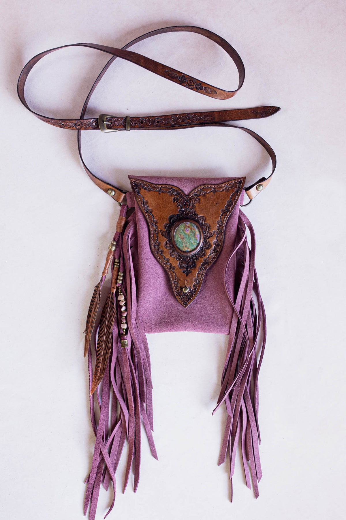 Gypsy Wanderer Phone Pouch with Ruby Fuchsite