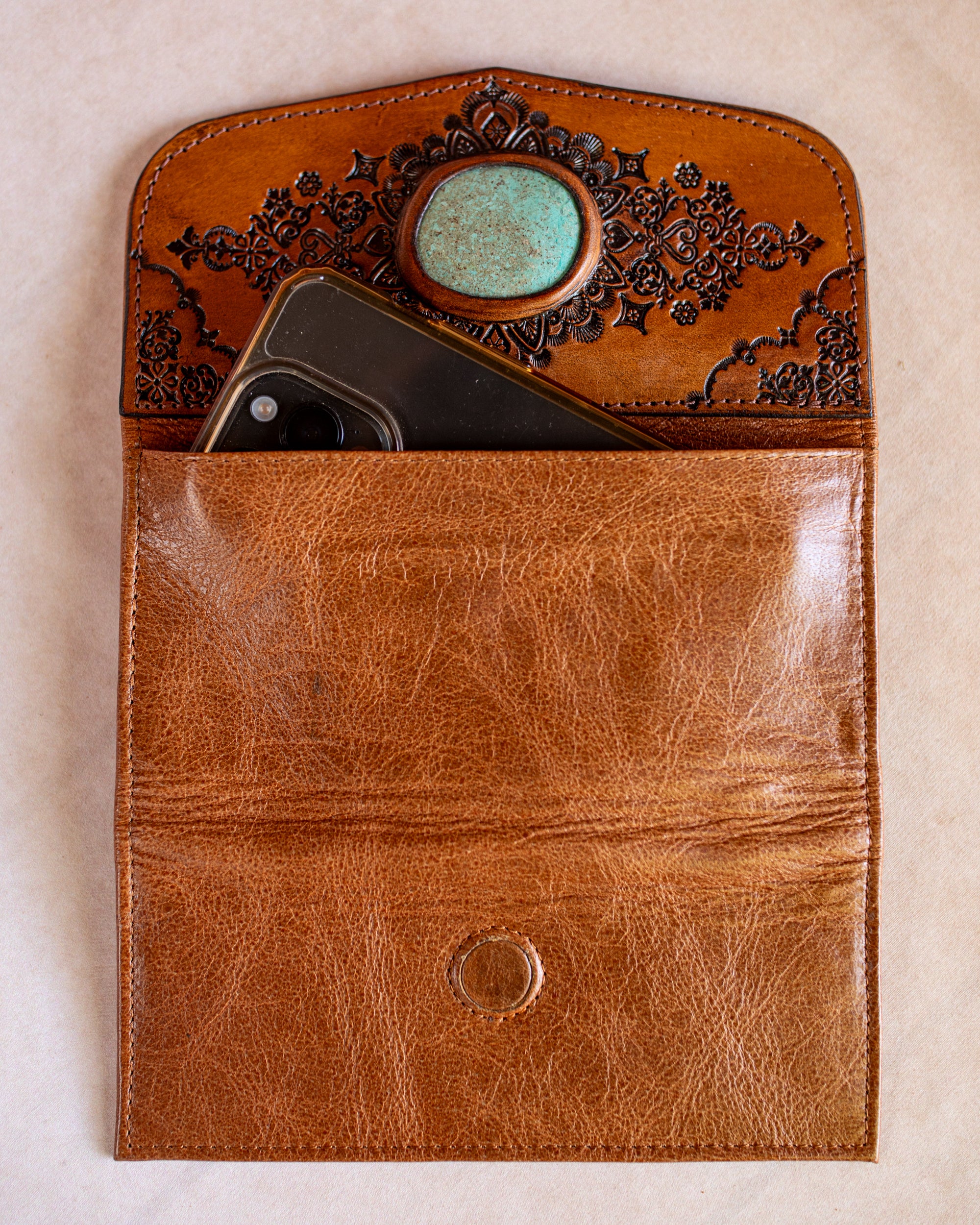 Mandala Wallet with Mexican Turquoise