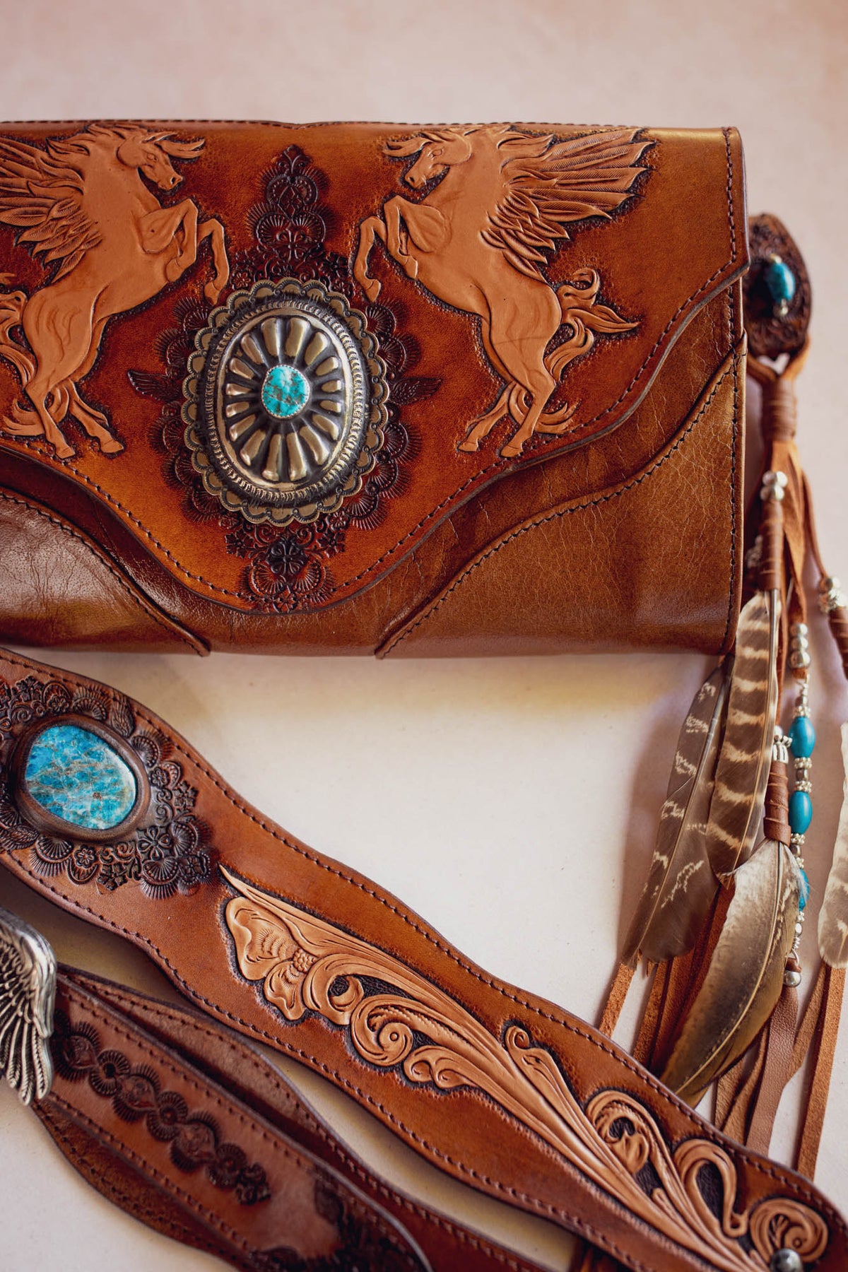 Pegasus Clutch with Navajo Concho