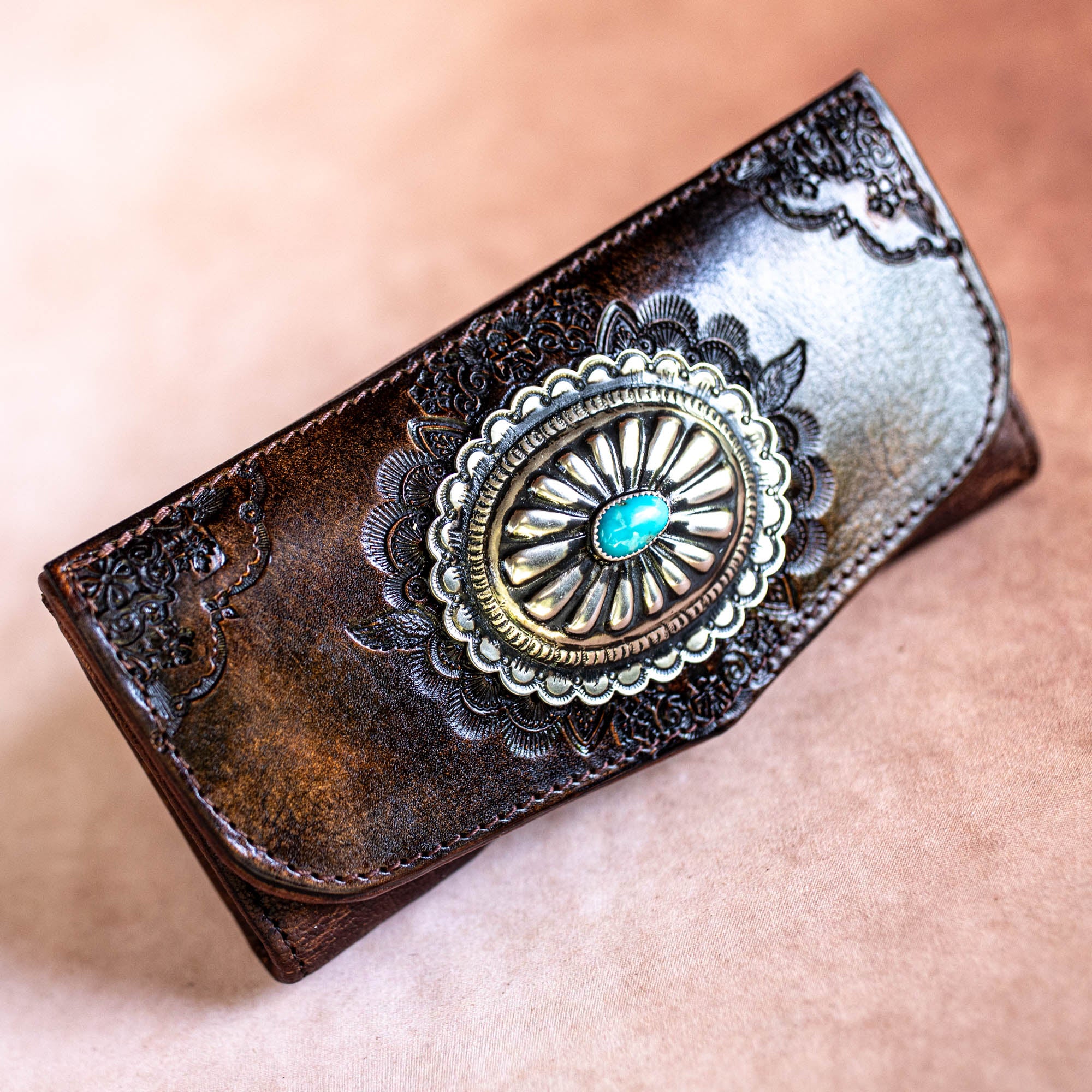 Mandala Wallet with Navajo Concho