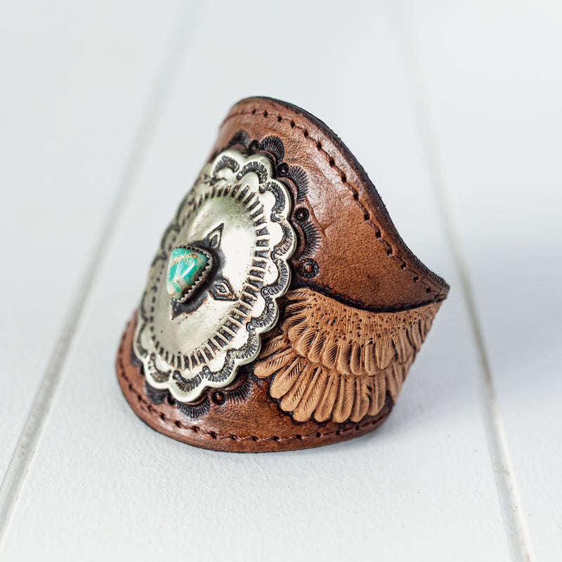 Guardian Wings Cuff with Navajo Concho