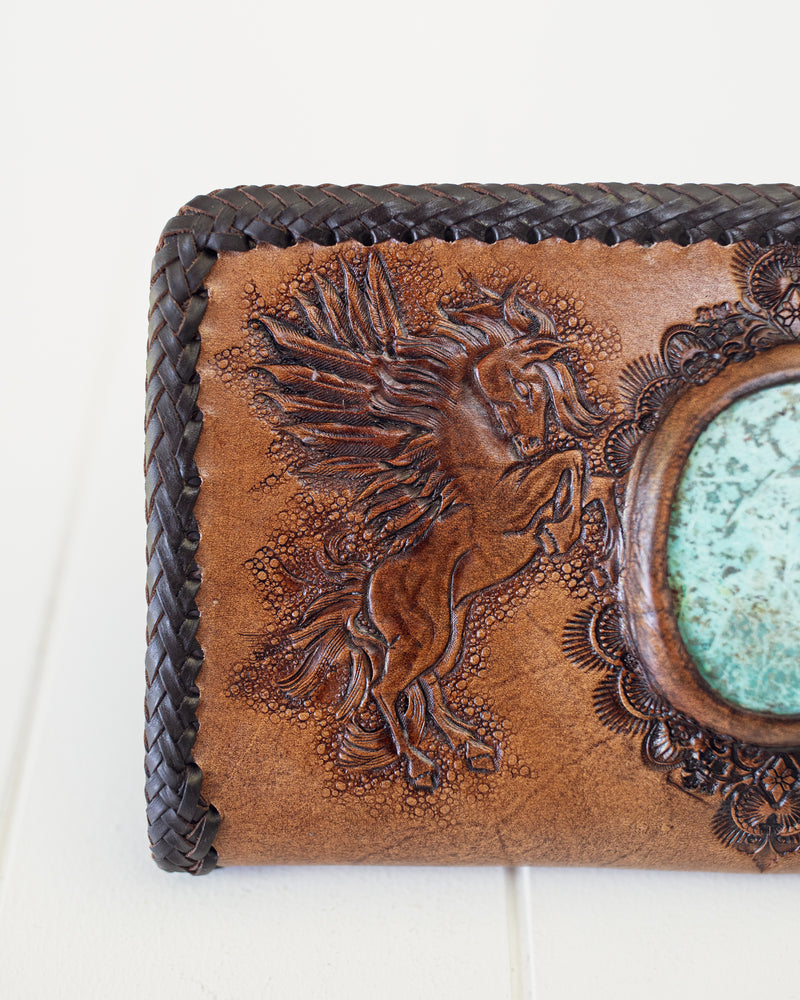 Large Pegasus Wallet with African Turquoise