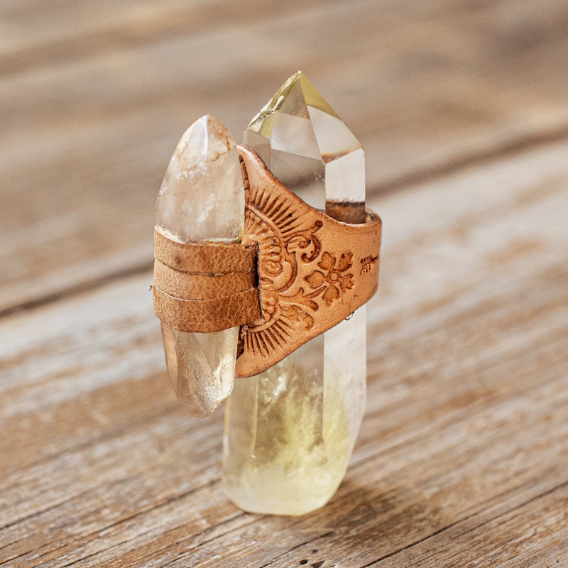 Druid Ring with Quartz Crystal