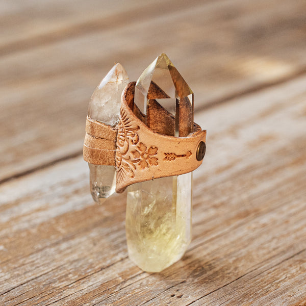 Druid Ring with Quartz Crystal
