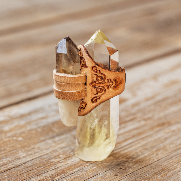 Druid Ring with Quartz Crystal