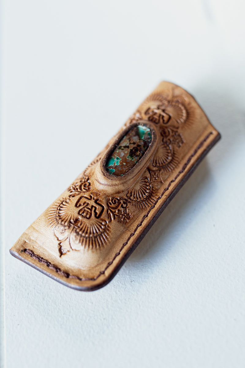 Woodstock Lighter Case with Turquoise