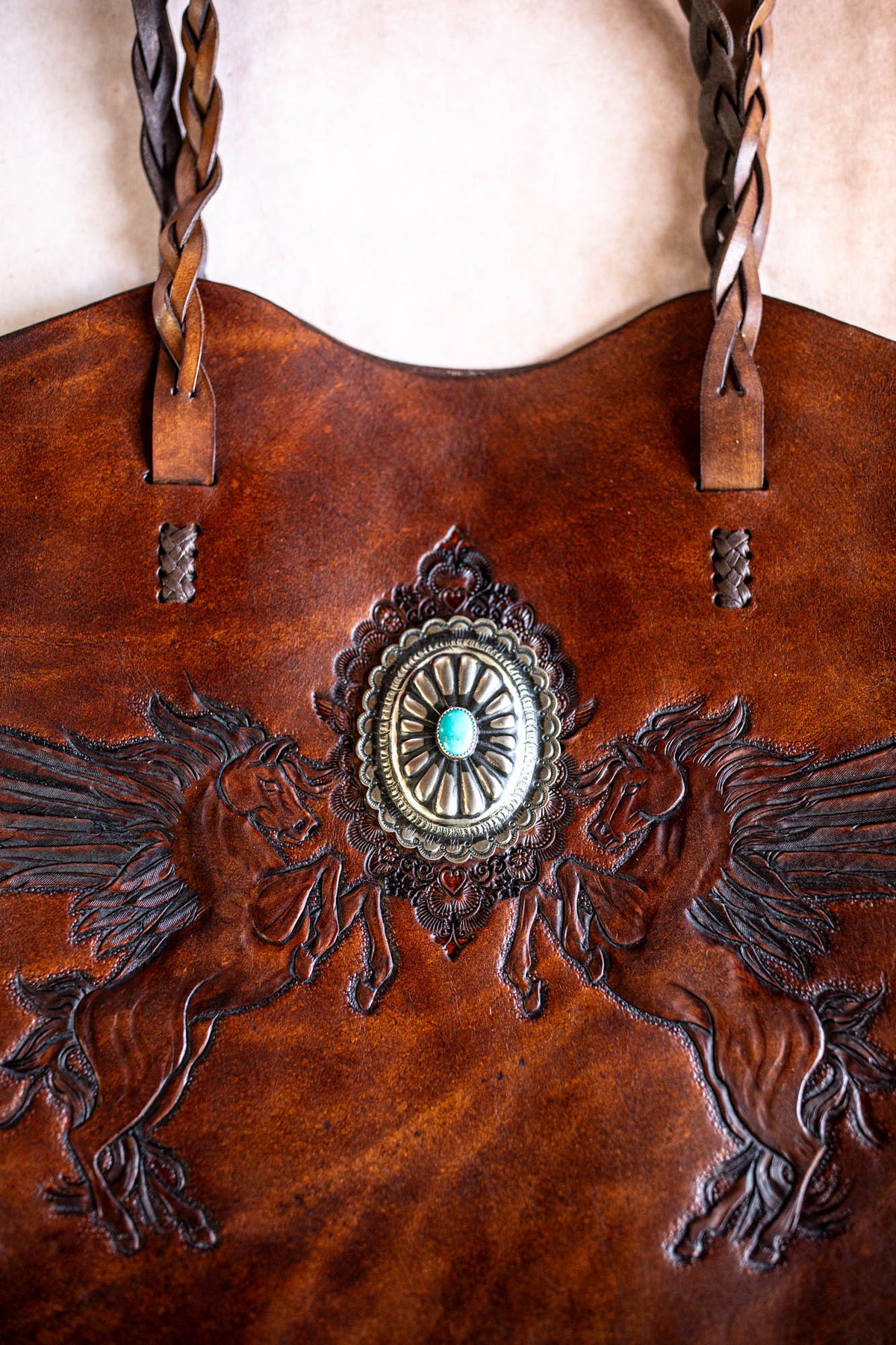 Dream Chaser Tote Bag with Navajo Concho