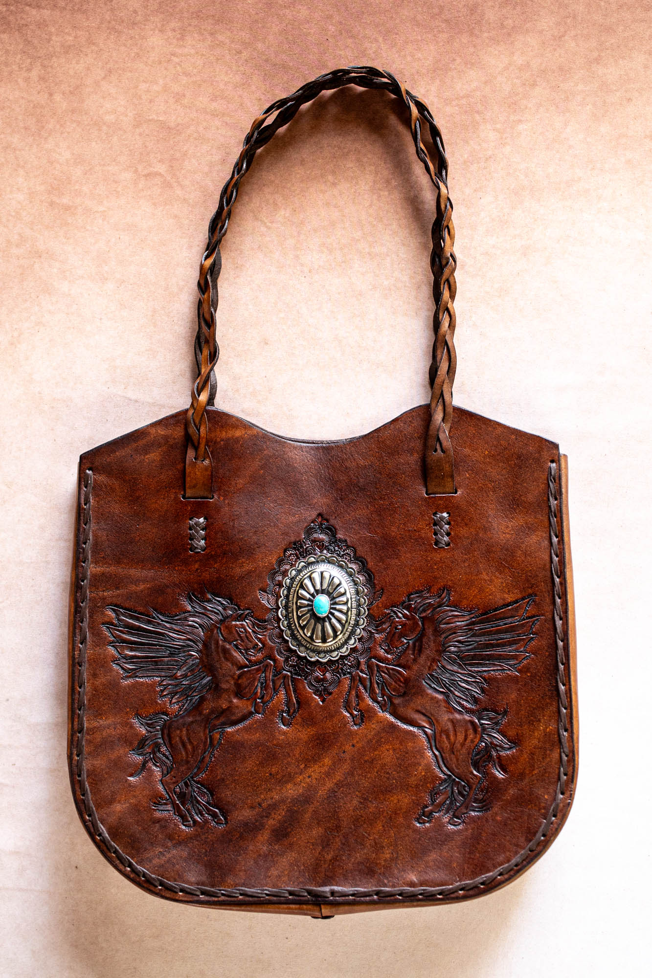 Dream Chaser Tote Bag with Navajo Concho