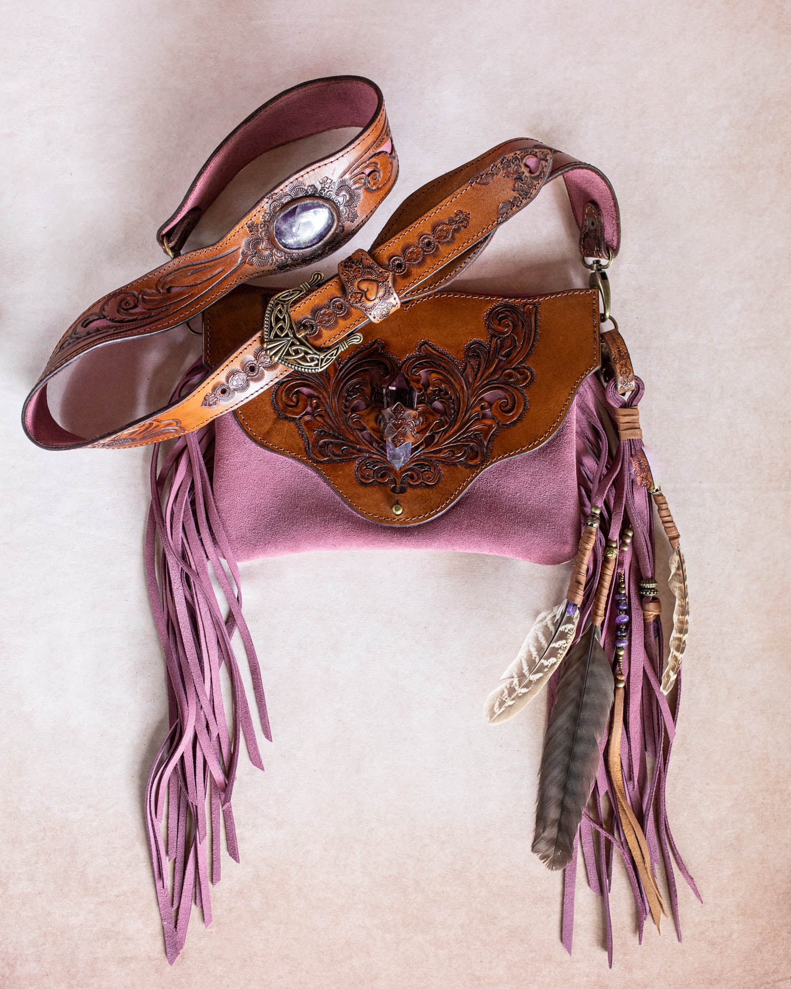 Petite Gypsy Wanderer Bag with Amethyst - Buffalo Girl®