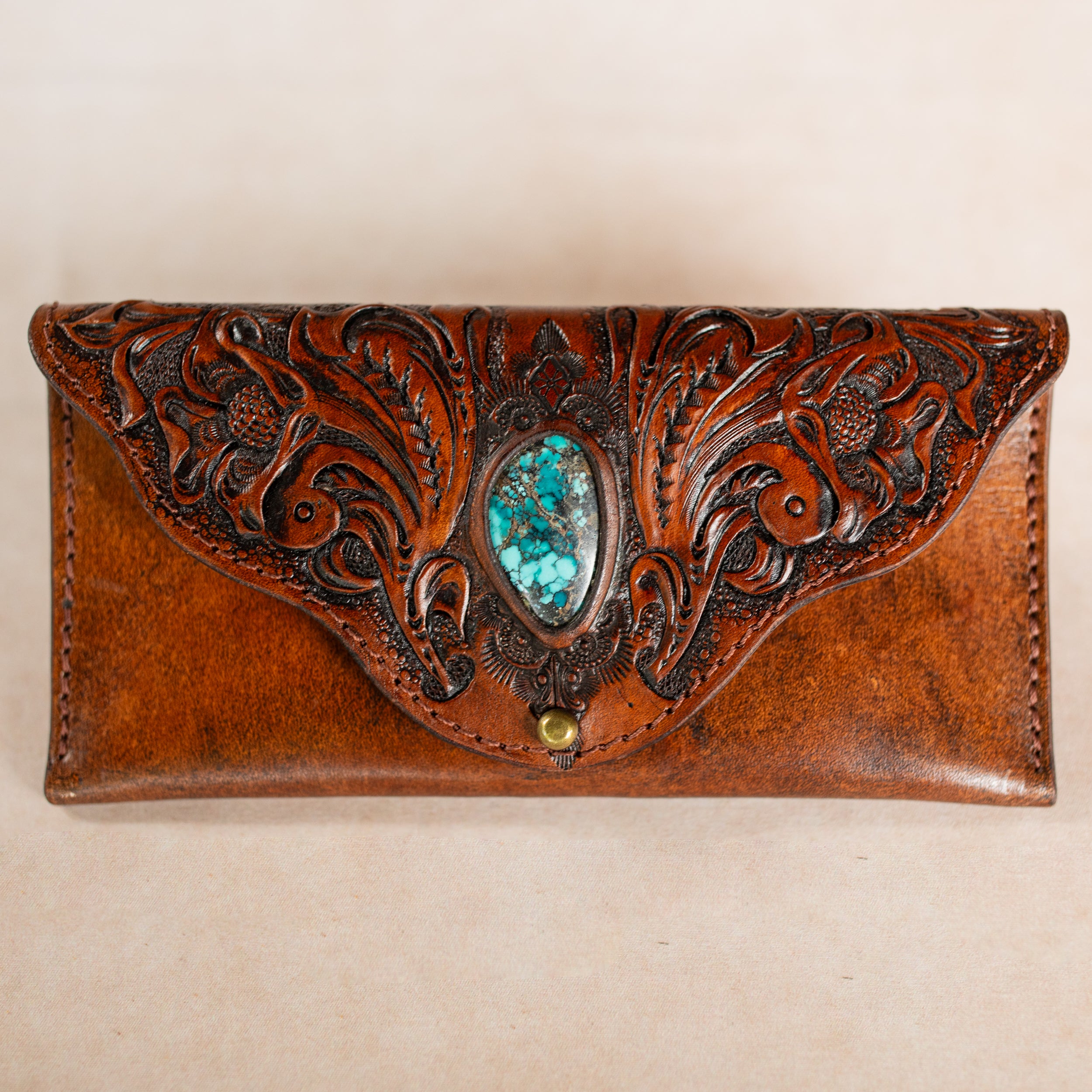 Western Floral Pouch with Turquoise