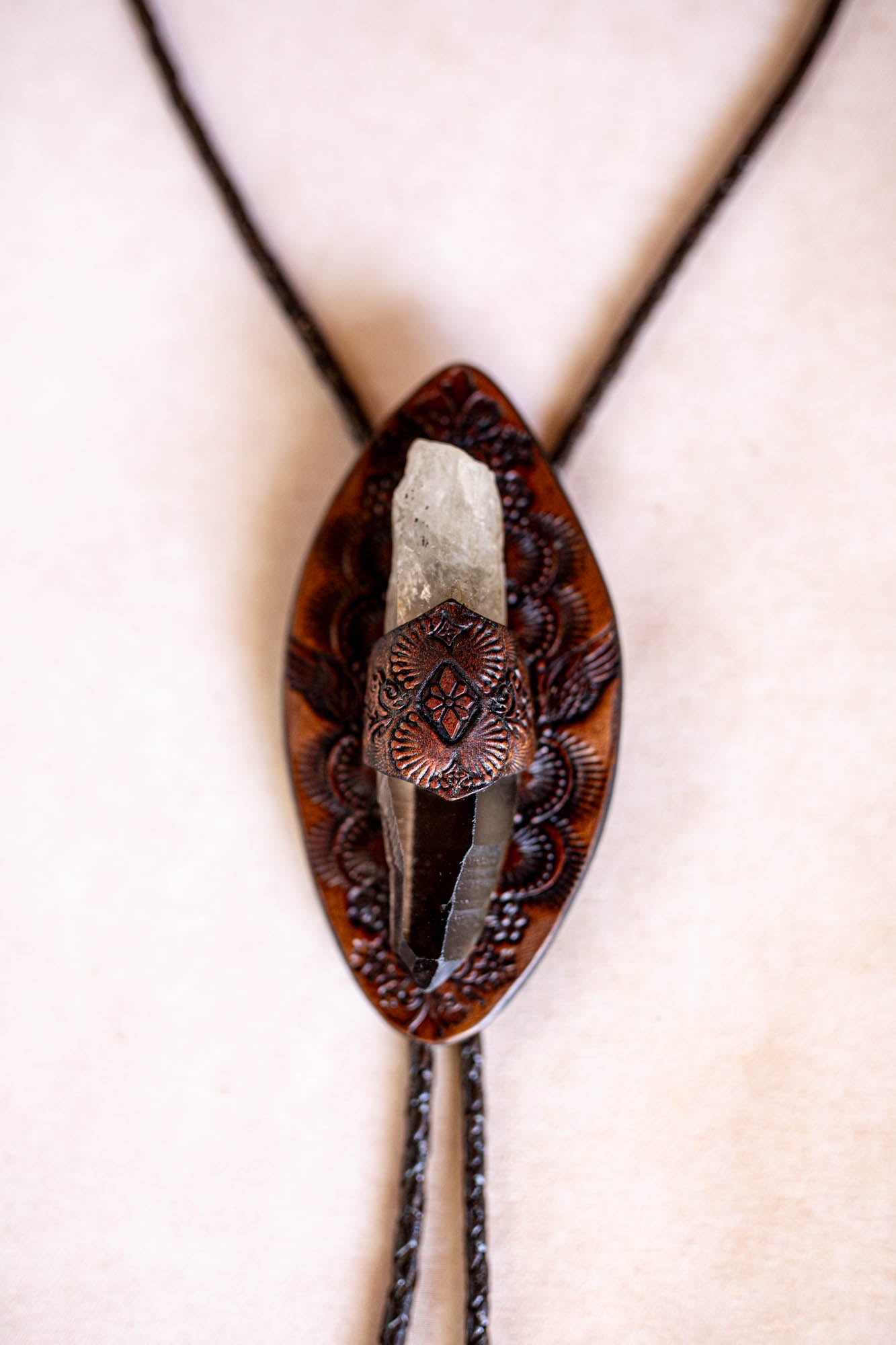 Priestess Bolo Tie with Smoky Quartz