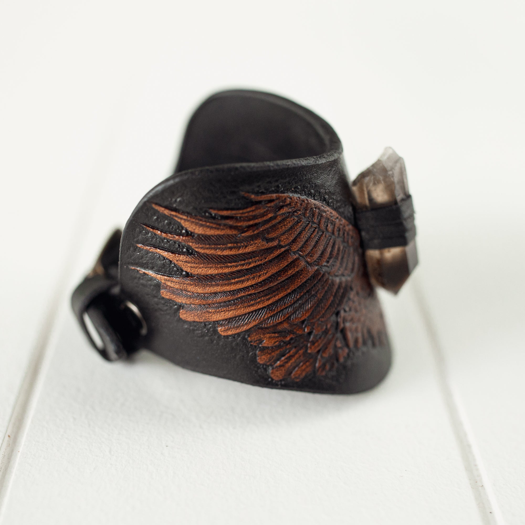 Black Bay Rebel Eagle Cuff with Smoky Quartz