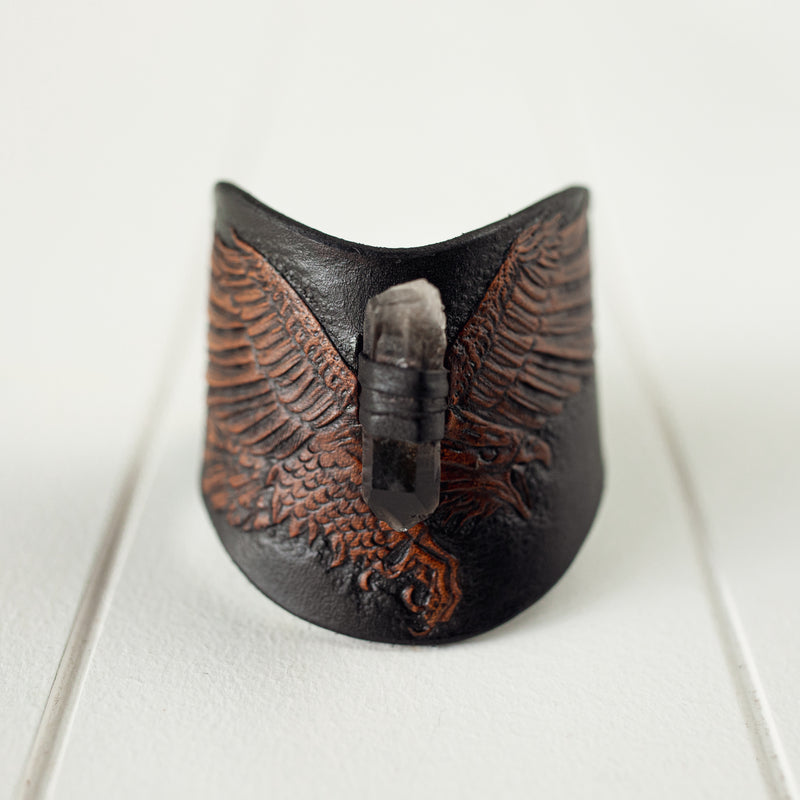 Black Bay Rebel Eagle Cuff with Smoky Quartz