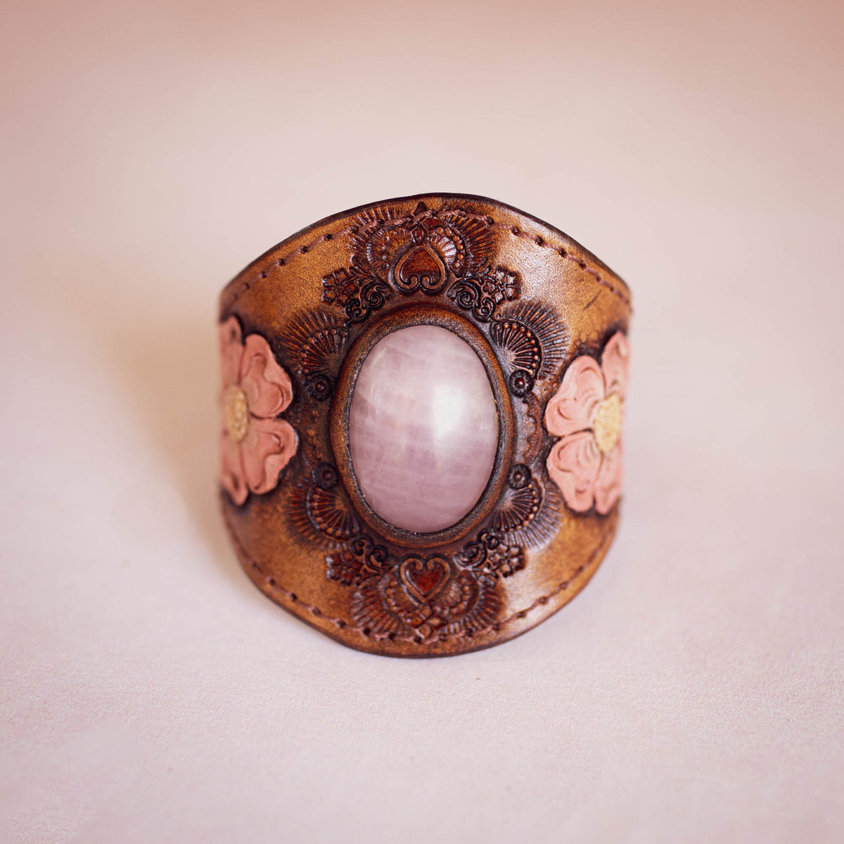 Desert Bloom Cuff with Rose Quartz