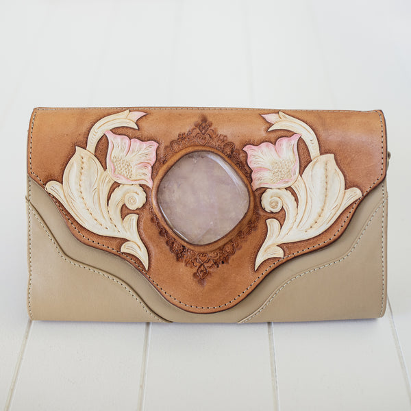 Desert Bloom Clutch with Rose Quartz