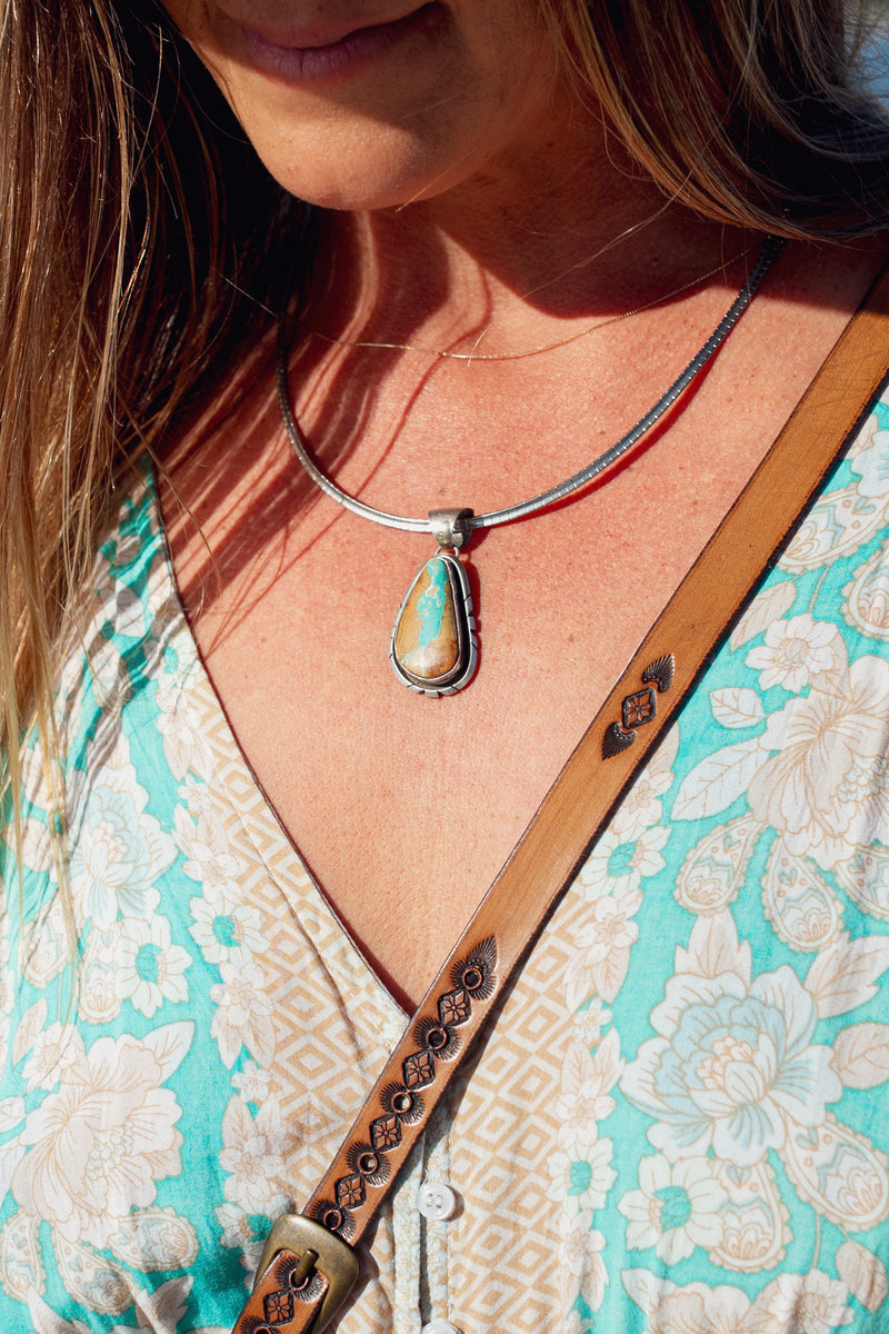 Vintage Navajo Pendant with Royston Turquoise