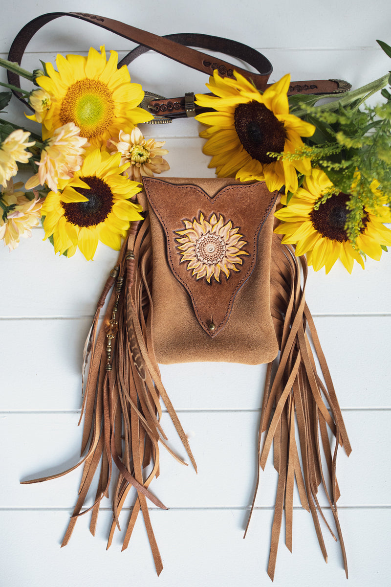 Sunflower Gypsy Wanderer Phone Pouch