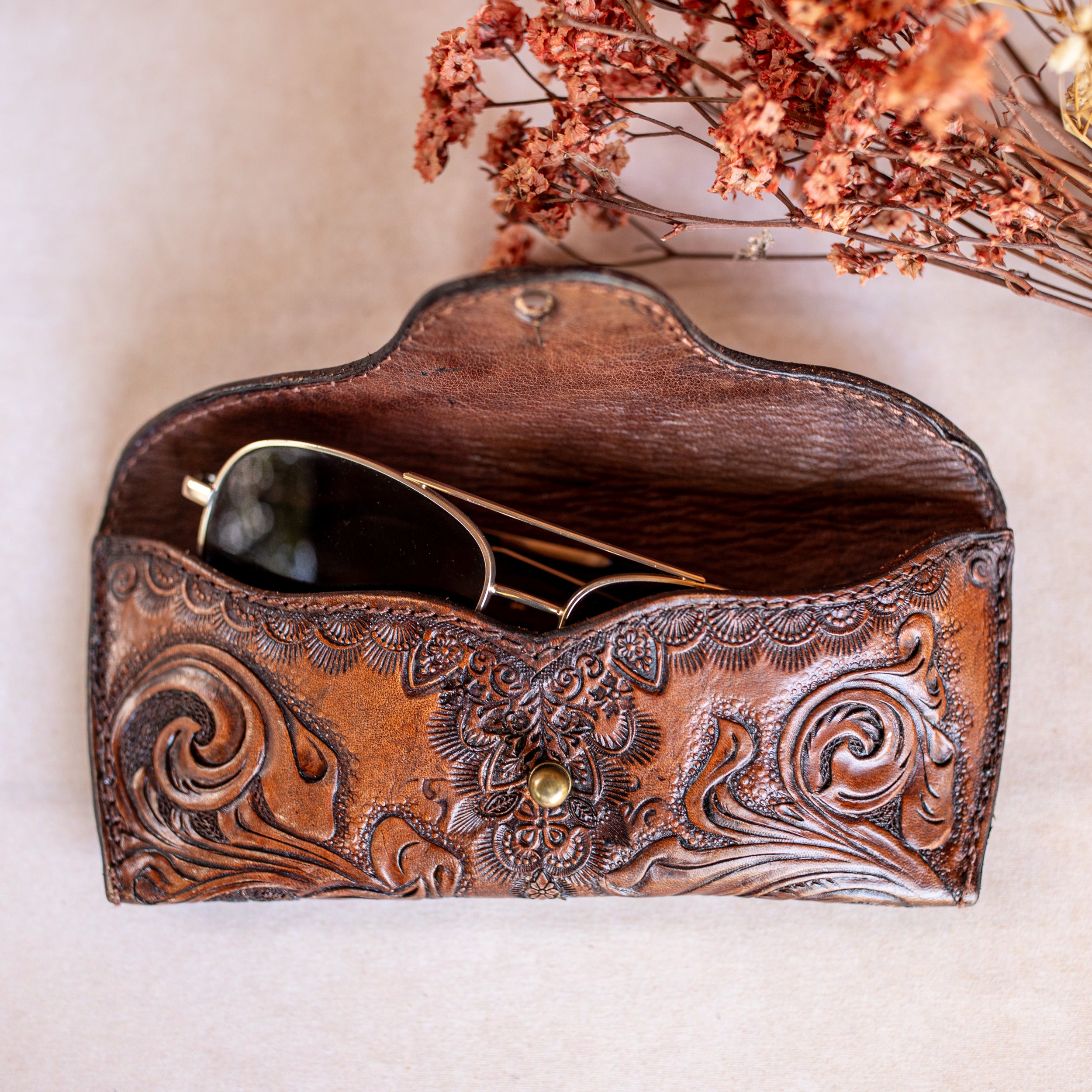 Hand Carved Sunglasses Case