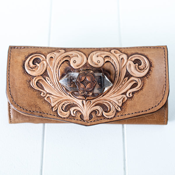 Western Priestess Wallet with Quartz Crystal