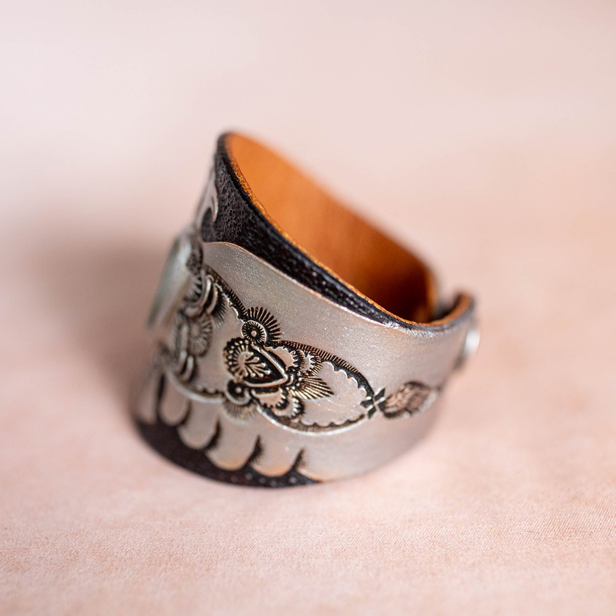 Hand Painted Thunderbird Cuff with Turquoise