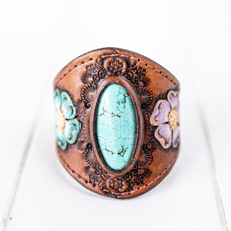 Desert Bloom Cuff with Turquoise