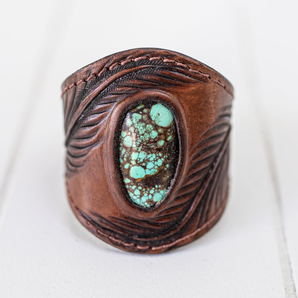 Eagle Feather Cuff with Turquoise