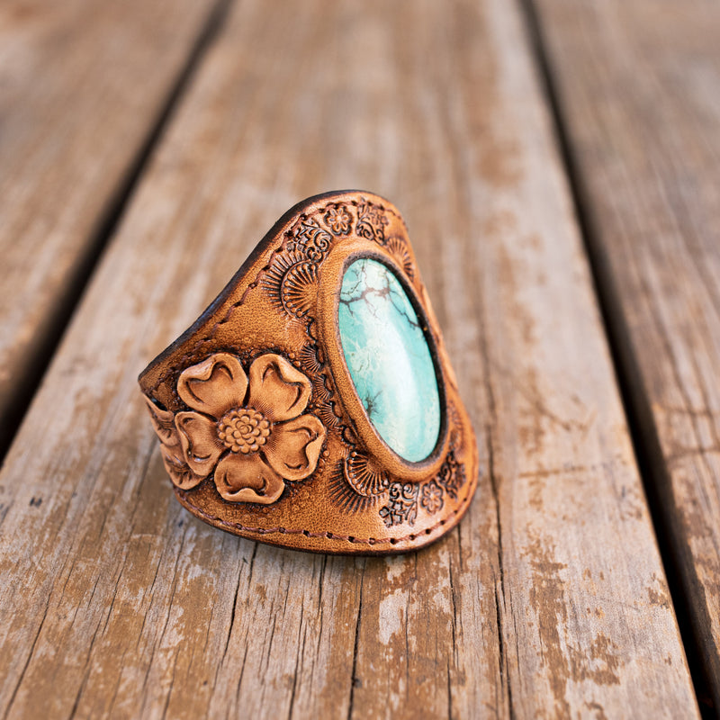Desert Bloom Cuff with Turquoise